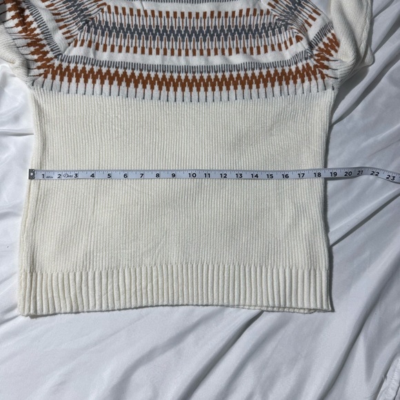 Pink Martini Cowl Neck Sweater Cream Brown and Grey Size Large - Picture 12 of 15